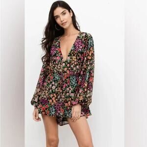 Yumi Kim Naomi Floral Romper Small Kingston Garden Flattering Feminine Deep V